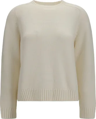 Loro Piana Womens Crewneck Cashmere Sweater Parksville White
