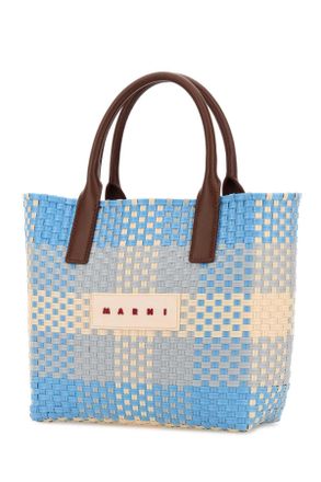 Marni Womens Check Tote Multicolor Polypropylene