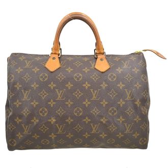 Louis Vuitton Speedy Handbag Monogram Canvas Brown Canvas Handbag (Pre-Owned)