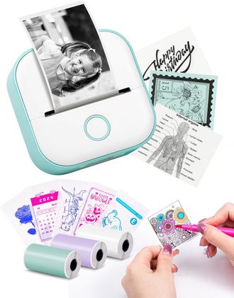OEM Impresora Mini Moking - Impresora T&eacute;rmica Mini T02 Para Etiquetas, Impresora Port&aacute;til Sin Tinta Para Etiquetas, Impresora Bluetooth De Bolsillo Para N