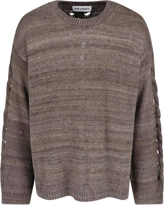 Our Legacy Brownish-Grey Textured Knit Loose Sweater
