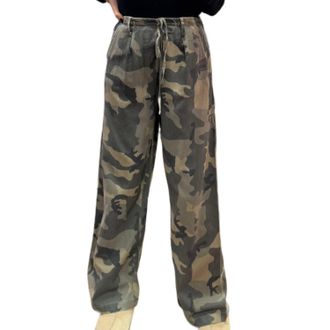 Mustard Seed Camo Pants With Drawstring In Grey