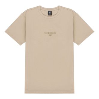 New Balance Logo Embroidered Knit Sports Round Neck Short Sleeve Light Grey T-Shirt AMT21548-PEB