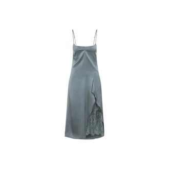 Acne Studios Vestido de sat&eacute;n - Dresses - Mujer - Verde - S