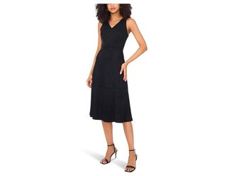 Vince Camuto Sleeveless Midi Dress with Seams Womens Dress Rich Black : LG, Polyester/Spandex