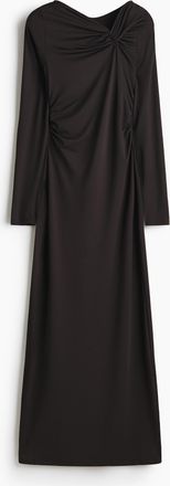 H&M Drapiertes Jerseykleid - Schwarz