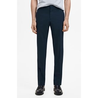 Mango Super Slim Fit Stretch Suit Pants in Indigo Blue at Nordstrom, Size 36