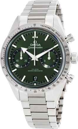 Omega Pre-owned Omega Speedmaster Chronograph Hand Wind Green Dial Mens Watch 332.10.41.51.10.001