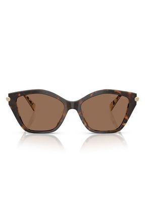 Michael Kors 52mm Catskills Gradient Irregular Sunglasses in Dark/Cream Tortoise /Brown at Nordstrom