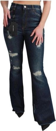 Dolce & Gabbana Blauwe Flared Denim Jeans voor Vrouwen - Dames - Flared Jeans - Blauw - XS - Denim - Jeans