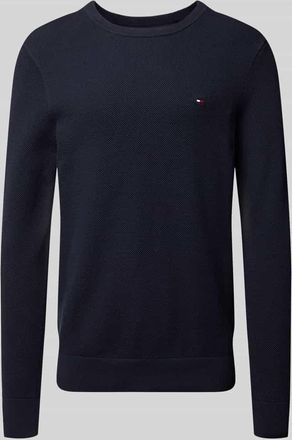 Tommy Hilfiger Regular Fit Strickpullover aus reiner Baumwolle in Marine, Größe XXL