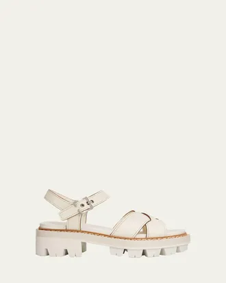 Prada 55mm Leather Platform Sandals