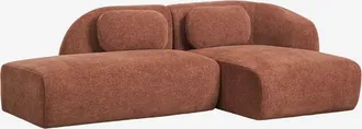 Sklum Sof&aacute; Modular Chaise Longue Derecho De 2 Piezas Con Div&aacute;n Izquierdo En Chenilla Coquette Sklum