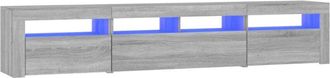 vidaXL Tv Cabinet with led Lights Grey Sonoma 210x35x40 cm Vidaxl