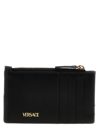 Versace Quilted Lamb Leather Card Case - Black