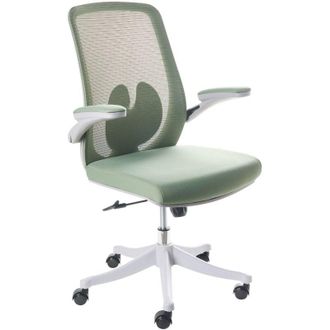 Beliani Office Chair Green Mesh Swivel Base Adjustable Height Lift-Up Armrests Home Office Modern OVERLORD