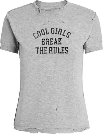 Dolce & Gabbana Cool Girls Break The Rules Distressed T-Shirt - Dames - T-shirts - Grijs - L - Katoen - Tops
