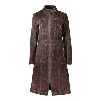 Desigual Gabardina de Ante - Coats - Mujer - Marr&oacute;n - XS