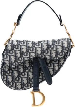 Dior Pre-owned Dior Mini Oblique Canvas Saddle Bag Ladies YIUKLANXYOWH3JPB