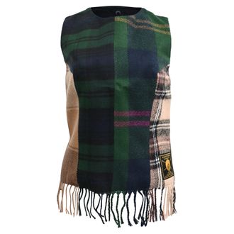 Marine Serre Tartan Fringed Tank Top in Multicolor Wool