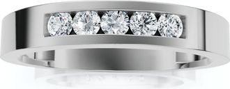Pompeii3 Mens 1/4Ct Channel Set Diamond Wedding Ring 14k Gold Lab Grown