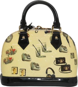 Louis Vuitton Alma Handbag Limited Edition Stickers Monogram Vernis Multicolour Patent_Leather Bag (Pre-Owned)