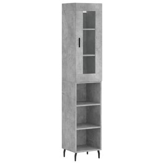 vidaXL Vidaxl - Aparador De Madera Contrachapada Gris Hormig&oacute;n 34,5x34x180 Cm