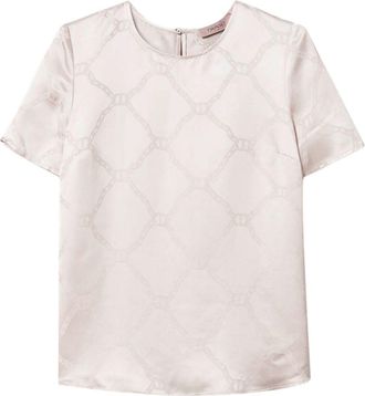 Twin-Set T-shirt Oval con effetto jacquard - Bianco
