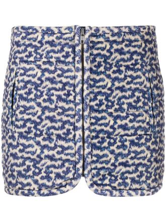 Isabel Marant Arona abstract-pattern cotton skirt - Blue