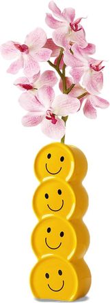 OEM Jarr&oacute;n De Cer&aacute;mica Con Carita Sonriente, Jarr&oacute;n Decorativo De Cer&aacute;mica, Jarr&oacute;n De Cer&aacute;mica Amarillo, Jarr&oacute;n Peque&ntilde;o Para Sala De Estar, Dormitorio, Co
