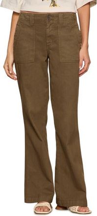 Sanctuary Reissue Peace Bootleg Cotton Pants in Burnt Olive Green at Nordstrom, Size 24