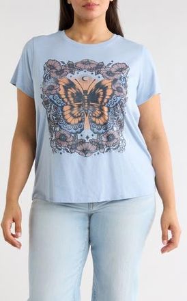 Lucky Brand Short Sleeve Graphic T-Shirt in Blue Fog at Nordstrom Rack, Size 1X