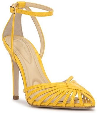 Jessica Simpson Paveri Ankle Strap Pointed Toe Pump in Golden Lemon at Nordstrom, Size 7.5