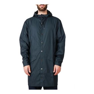 Rains Rain Jackets, male, Blue, Size: L Long Jacket W3