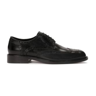 Kazar Zwarte elegante brogue-stijl halfschoenen - Heren - Nette schoenen - Zwart - 41 EU - Leer - Schoenen