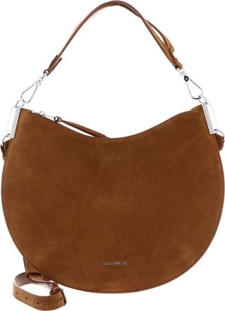 Coccinelle Sunup Leather Shoulder Bag Suede Leather Cognac Light Brown