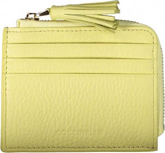 Coccinelle Womens Giallo Leather Wallet In Yellow Green
