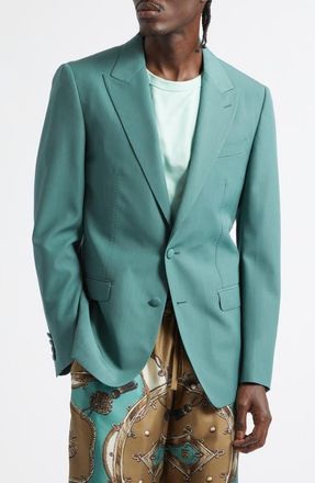 Dolce & Gabbana Wool Poplin Blazer in Verde 3 at Nordstrom, Size 44 Us