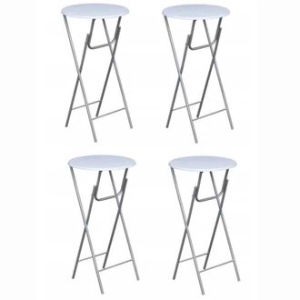 vidaXL Tavoli Da Bar Set 4 Pz Con Ripiano In Mdf Bianco - Vidaxl