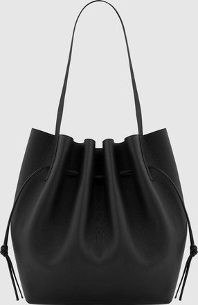 Yuzefi Sac Scallop Tote Cuir Grain&eacute; Black