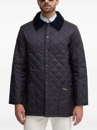 Barbour Liddesdale corduroy-collar quilted padded jacket - Blu