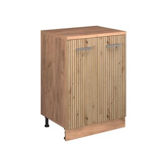 Vicco Armario De Cocina Para Techo Inclinado R-line, Roble Artesanal, 60 Cm Sin Inclinaci&oacute;n Con 2 Puertas, Vicco