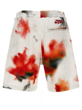 Alexander McQueen Obscured Flower Bermuda Shorts - Cream