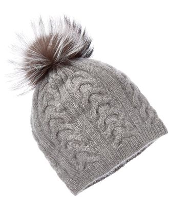 Amicale Cashmere Cable Knit Cashmere Hat