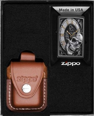 OEM Juego De Regalo De Encendedor Zippo Skull Clock N.&ordm; 2