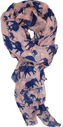 World of Shawls Ladies Womens Colorful Scarf with Elephant Print Wraps Shawl Soft Scarves Sarong (Big Elephant Light Pink)