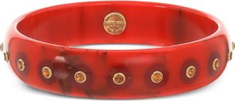 Mark Davis 18K yellow gold small Citrine Bakelite bangle - Red