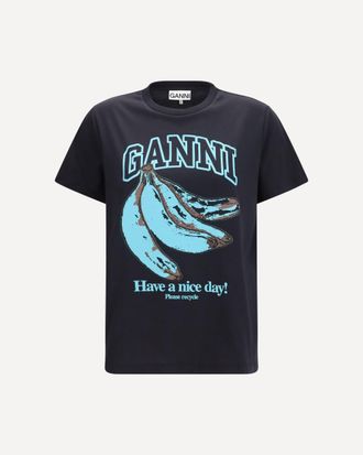 Ganni Banana cotton T-shirt Female XS
