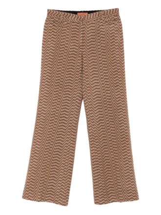 Missoni zigzag trousers - women - Wool/Cotton/Polyamide - 42 - Brown