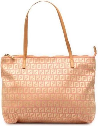 Fendi Pre-owned Canvas Tote Bag - Dames - Vintage Shopper - Roze - ONE Size - Leer - Vintage